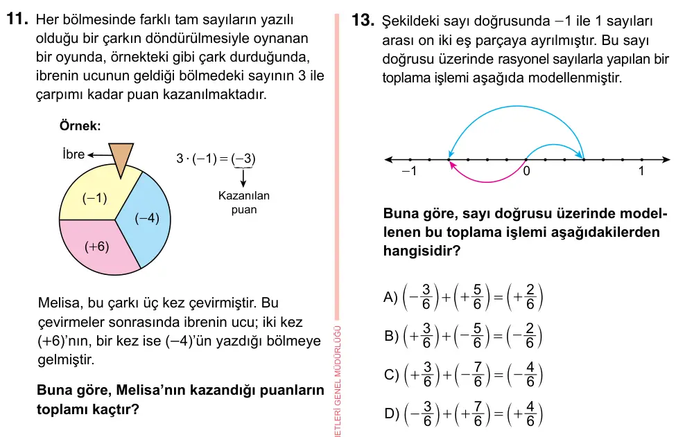 7. Sınıf Matematik 2023 İOKBS Bursluluk Sınavı 13. Soru görseli