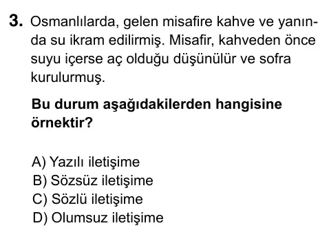 7. Sınıf Sosyal Bilgiler 2023 İOKBS Bursluluk Sınavı 3. Soru görseli