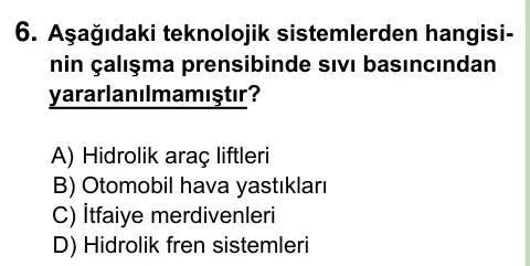 8. Sınıf ve Hazırlık Fen Bilimleri 2023 İOKBS Bursluluk Sınavı 6. Soru görseli