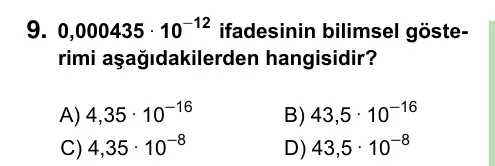 8. Sınıf ve Hazırlık Matematik 2023 İOKBS Bursluluk Sınavı 9. Soru görseli