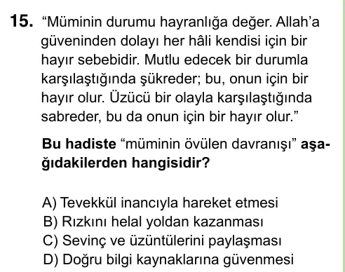 8. Sınıf ve Hazırlık Sosyal Bilgiler 2023 İOKBS Bursluluk Sınavı 15. Soru görseli