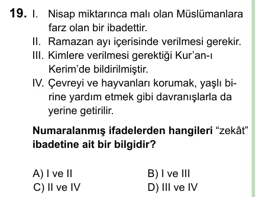 8. Sınıf ve Hazırlık Sosyal Bilgiler 2023 İOKBS Bursluluk Sınavı 19. Soru görseli