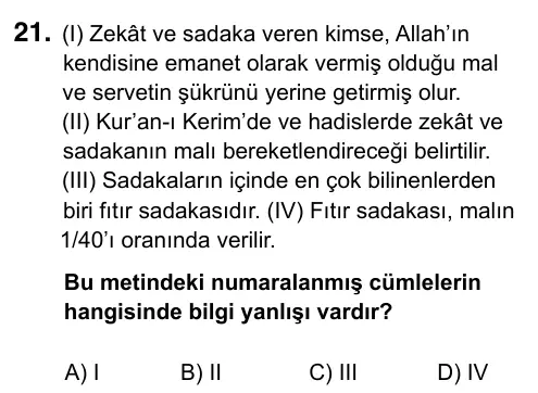 8. Sınıf ve Hazırlık Sosyal Bilgiler 2023 İOKBS Bursluluk Sınavı 21. Soru görseli