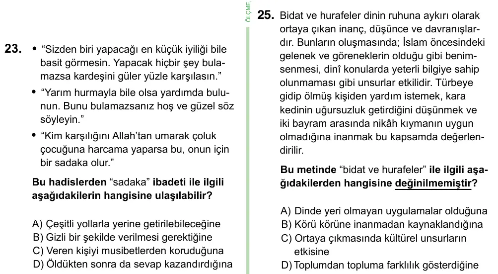 8. Sınıf ve Hazırlık Sosyal Bilgiler 2023 İOKBS Bursluluk Sınavı 25. Soru görseli (1/5)