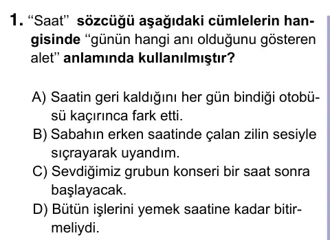 9, 10, 11. Sınıf Türk Dili ve Edebiyatı 2023 İOKBS Bursluluk Sınavı 1. Soru görseli