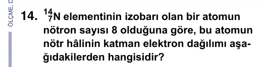 9, 10, 11. Sınıf Fen Bilimleri 2023 İOKBS Bursluluk Sınavı 14. Soru görseli