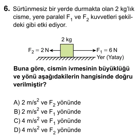 9, 10, 11. Sınıf Fen Bilimleri 2023 İOKBS Bursluluk Sınavı 6. Soru görseli