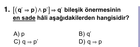 9, 10, 11. Sınıf Matematik 2023 İOKBS Bursluluk Sınavı 1. Soru görseli