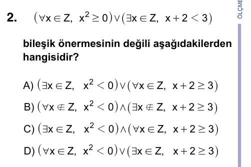 9, 10, 11. Sınıf Matematik 2023 İOKBS Bursluluk Sınavı 2. Soru görseli