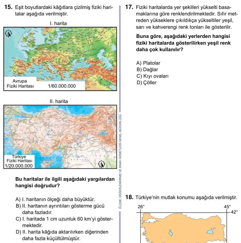 9, 10, 11. Sınıf Sosyal Bilgiler 2023 İOKBS Bursluluk Sınavı 15. Soru görseli