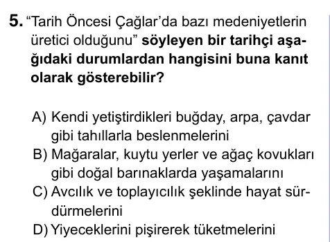 9, 10, 11. Sınıf Sosyal Bilgiler 2023 İOKBS Bursluluk Sınavı 5. Soru görseli