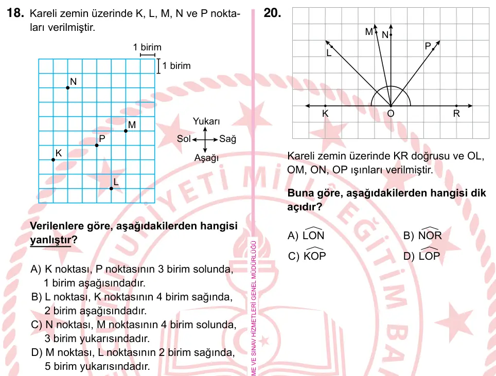 5. Sınıf Matematik 2024 İOKBS Bursluluk Sınavı 18. Soru görseli