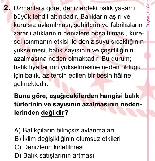 5. Sınıf Sosyal Bilgiler 2024 İOKBS Bursluluk Sınavı 2. Soru görseli