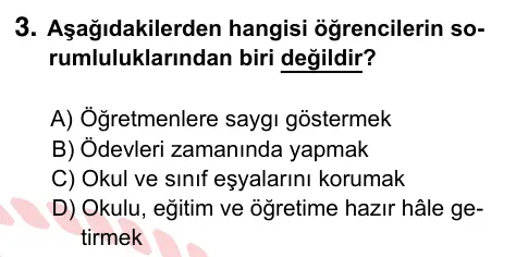 5. Sınıf Sosyal Bilgiler 2024 İOKBS Bursluluk Sınavı 3. Soru görseli