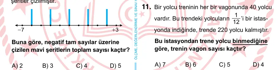6. Sınıf Matematik 2024 İOKBS Bursluluk Sınavı 11. Soru görseli