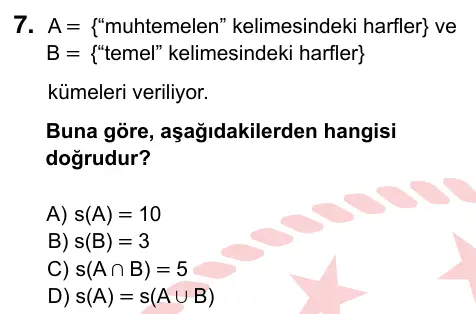 6. Sınıf Matematik 2024 İOKBS Bursluluk Sınavı 7. Soru görseli