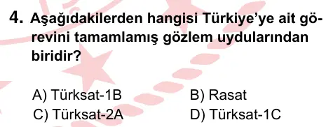 7. Sınıf Fen Bilimleri 2024 İOKBS Bursluluk Sınavı 4. Soru görseli