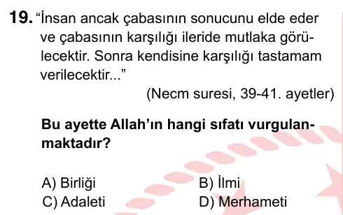 7. Sınıf Sosyal Bilgiler 2024 İOKBS Bursluluk Sınavı 19. Soru görseli