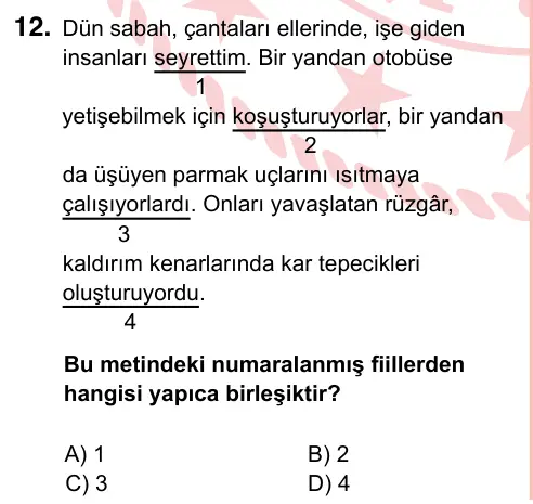 7. Sınıf Türkçe 2024 İOKBS Bursluluk Sınavı 12. Soru görseli