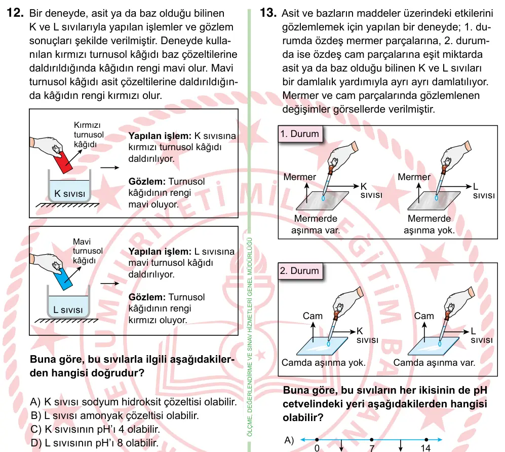 8. Sınıf ve Hazırlık Fen Bilimleri 2024 İOKBS Bursluluk Sınavı 12. Soru görseli