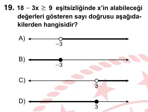8. Sınıf ve Hazırlık Matematik 2024 İOKBS Bursluluk Sınavı 19. Soru görseli