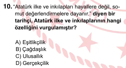 8. Sınıf ve Hazırlık Sosyal Bilgiler 2024 İOKBS Bursluluk Sınavı 10. Soru görseli (1/2)