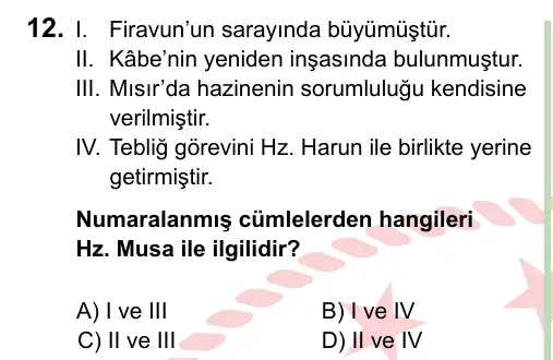 8. Sınıf ve Hazırlık Sosyal Bilgiler 2024 İOKBS Bursluluk Sınavı 12. Soru görseli