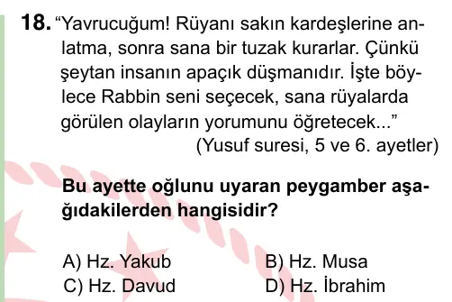 8. Sınıf ve Hazırlık Sosyal Bilgiler 2024 İOKBS Bursluluk Sınavı 18. Soru görseli
