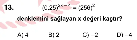 9, 10, 11. Sınıf Matematik 2024 İOKBS Bursluluk Sınavı 13. Soru görseli