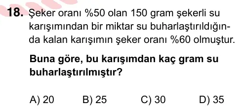 9, 10, 11. Sınıf Matematik 2024 İOKBS Bursluluk Sınavı 18. Soru görseli