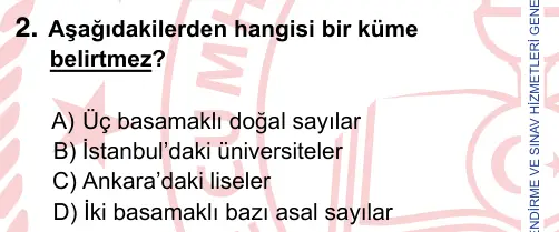 9, 10, 11. Sınıf Matematik 2024 İOKBS Bursluluk Sınavı 2. Soru görseli