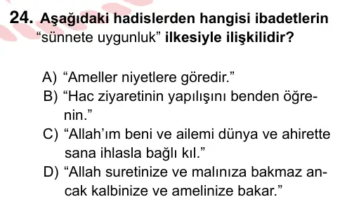 9, 10, 11. Sınıf Sosyal Bilgiler 2024 İOKBS Bursluluk Sınavı 24. Soru görseli