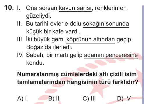 10, 11. Sınıf Türk Dili ve Edebiyatı 2025 İOKBS Bursluluk Sınavı 10. Soru görseli
