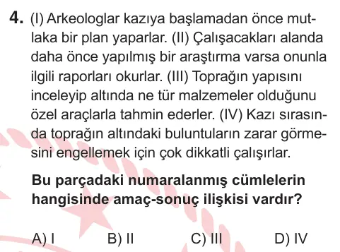 10, 11. Sınıf Türk Dili ve Edebiyatı 2025 İOKBS Bursluluk Sınavı 4. Soru görseli