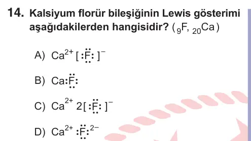 10, 11. Sınıf Fen Bilimleri 2025 İOKBS Bursluluk Sınavı 14. Soru görseli