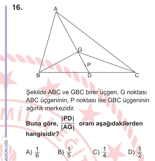 10, 11. Sınıf Matematik 2025 İOKBS Bursluluk Sınavı 16. Soru görseli