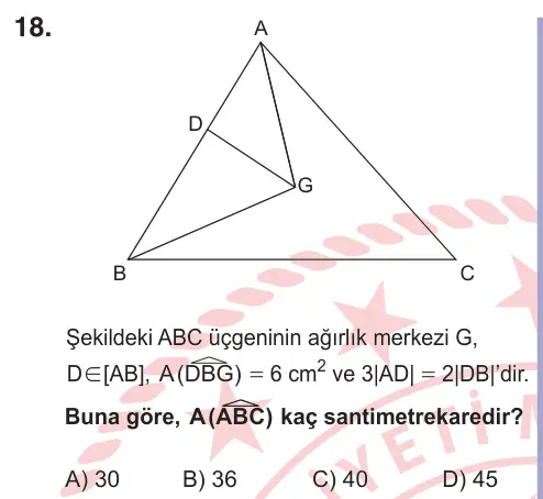 10, 11. Sınıf Matematik 2025 İOKBS Bursluluk Sınavı 18. Soru görseli