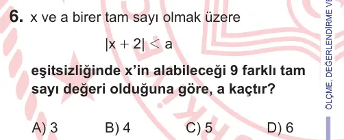 10, 11. Sınıf Matematik 2025 İOKBS Bursluluk Sınavı 6. Soru görseli