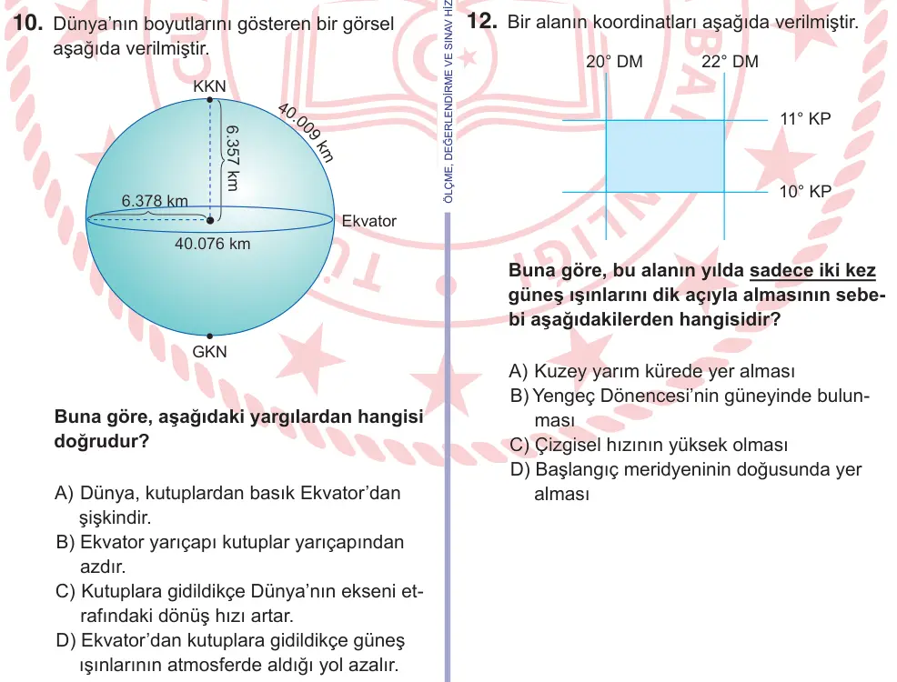 10, 11. Sınıf Sosyal Bilgiler 2025 İOKBS Bursluluk Sınavı 10. Soru görseli