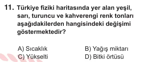 10, 11. Sınıf Sosyal Bilgiler 2025 İOKBS Bursluluk Sınavı 11. Soru görseli