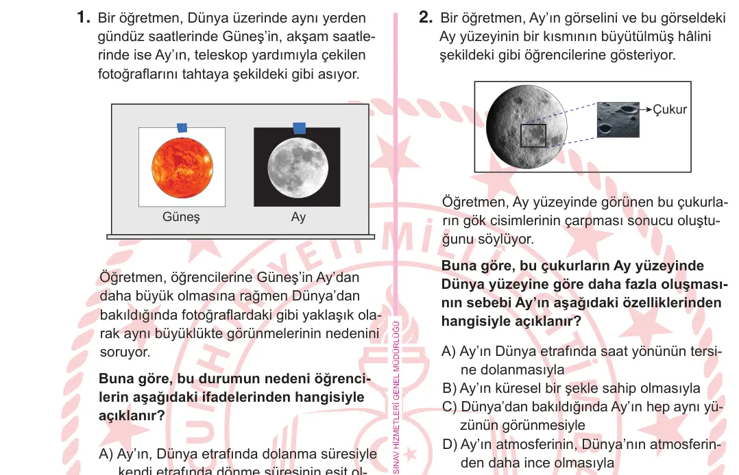 5. Sınıf Fen Bilimleri 2025 İOKBS Bursluluk Sınavı 2. Soru görseli