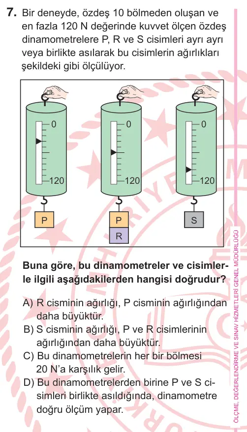 5. Sınıf Fen Bilimleri 2025 İOKBS Bursluluk Sınavı 7. Soru görseli