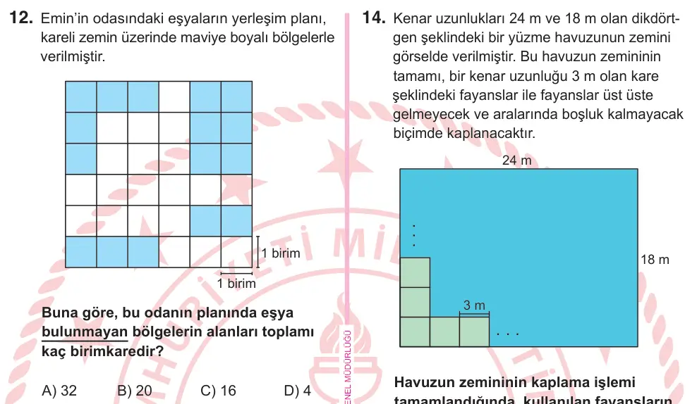 5. Sınıf Matematik 2025 İOKBS Bursluluk Sınavı 12. Soru görseli