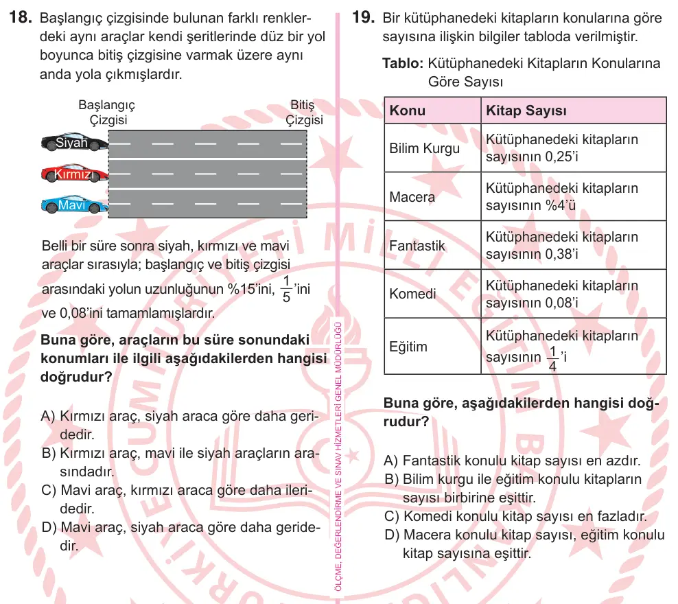 5. Sınıf Matematik 2025 İOKBS Bursluluk Sınavı 18. Soru görseli