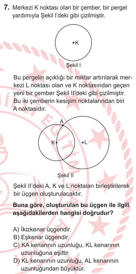 5. Sınıf Matematik 2025 İOKBS Bursluluk Sınavı 7. Soru görseli