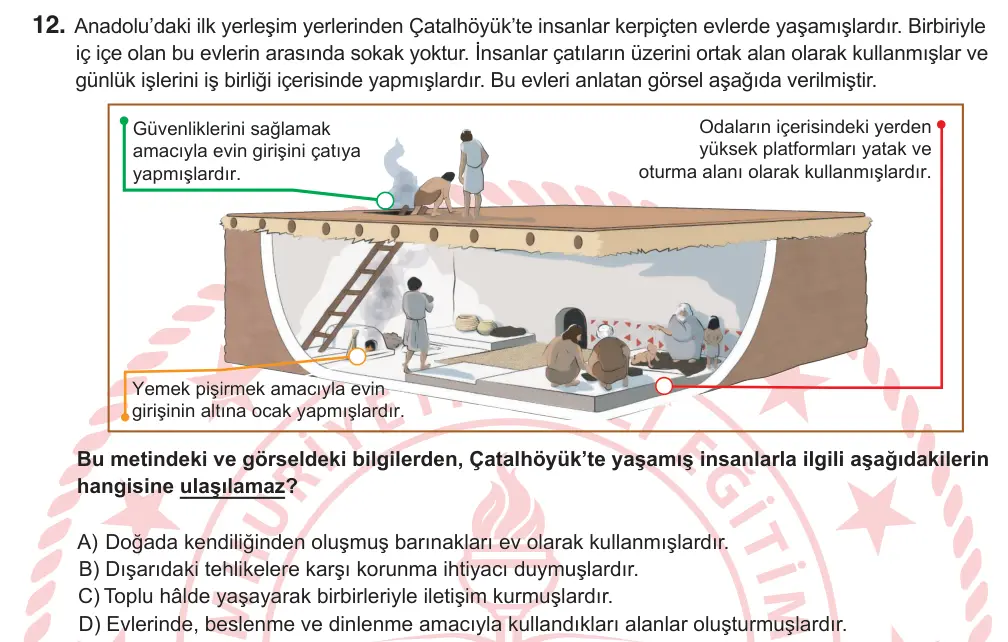 5. Sınıf Sosyal Bilgiler 2025 İOKBS Bursluluk Sınavı 12. Soru görseli