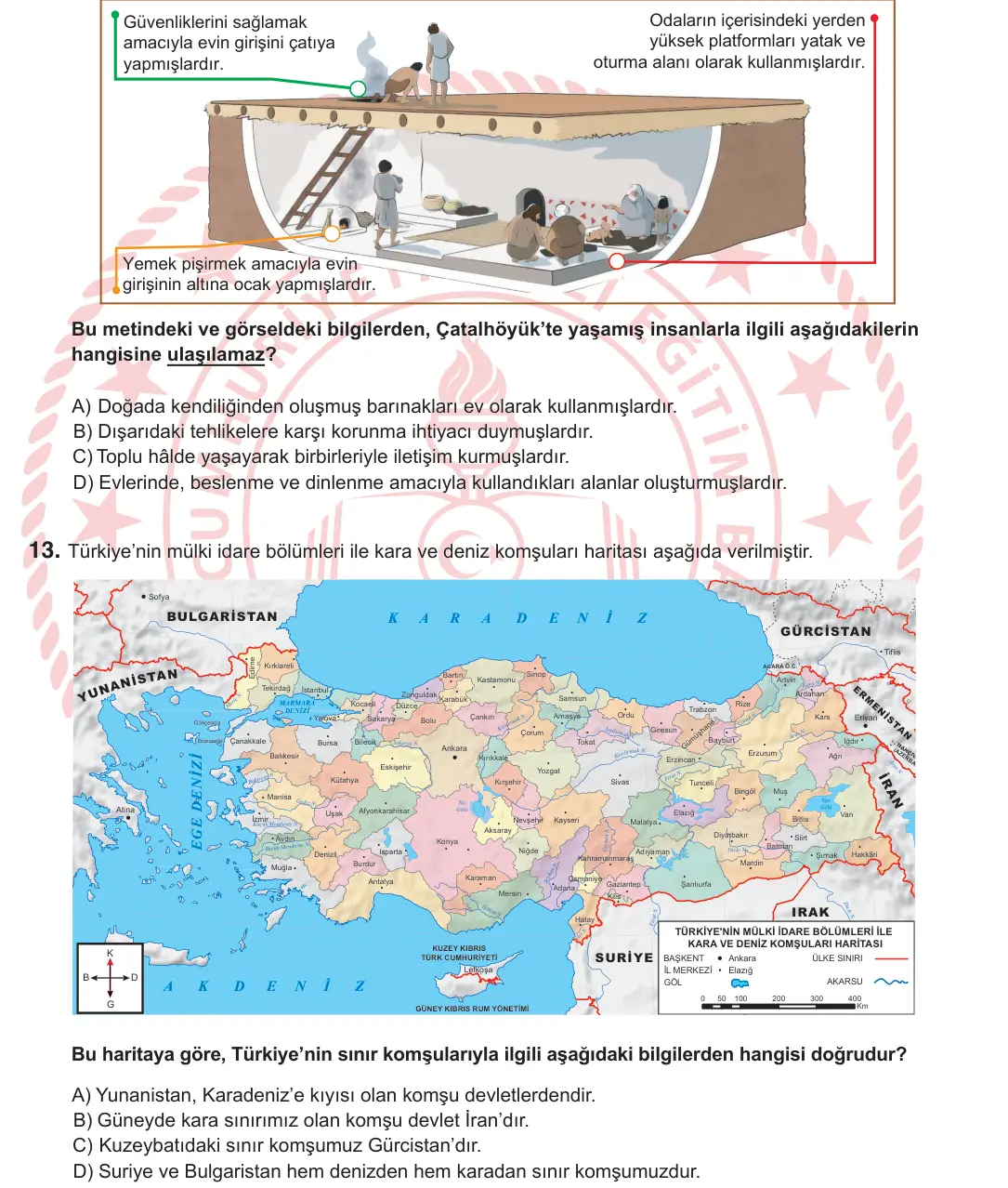 5. Sınıf Sosyal Bilgiler 2025 İOKBS Bursluluk Sınavı 13. Soru görseli