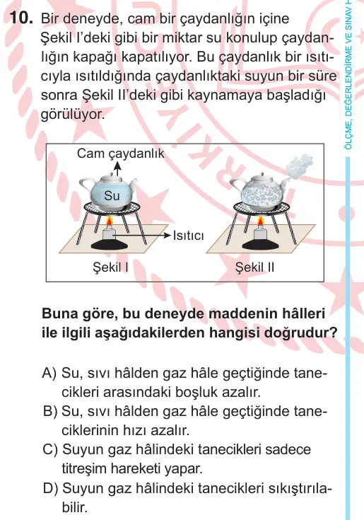 6. Sınıf Fen Bilimleri 2025 İOKBS Bursluluk Sınavı 10. Soru görseli