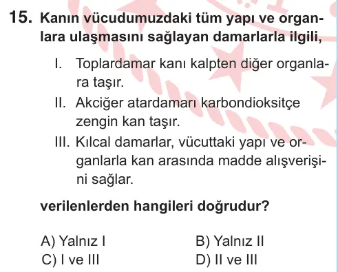 6. Sınıf Fen Bilimleri 2025 İOKBS Bursluluk Sınavı 15. Soru görseli