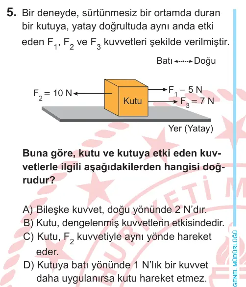6. Sınıf Fen Bilimleri 2025 İOKBS Bursluluk Sınavı 5. Soru görseli